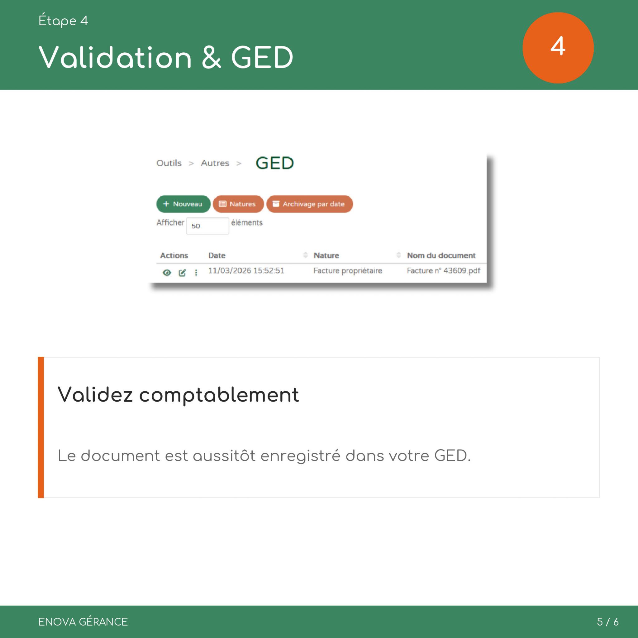Étape 4 - Validation et GED