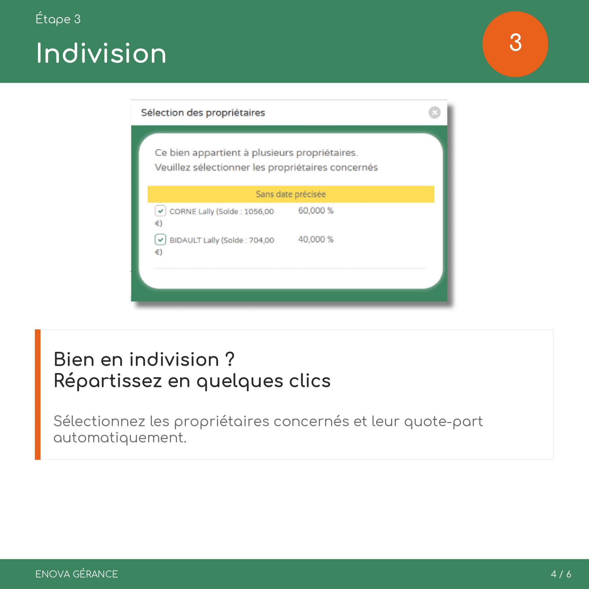 Étape 3 - Indivision