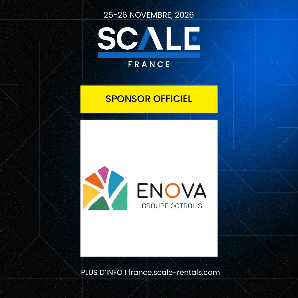 Enova Immobilier, sponsor officiel du salon SCALE France les 25 et 26 novembre 2026