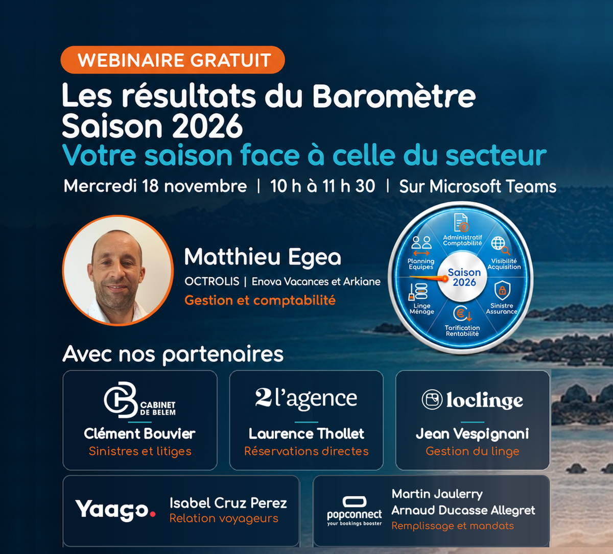 Webinaire Baromètre Saison 2026 le 18 novembre avec OCTROLIS, Enova Vacances, Arkiane et leurs partenaires